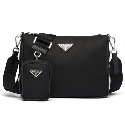 new crossboyd nylon prada bag silver chains|prada crossbody shoulder bag.